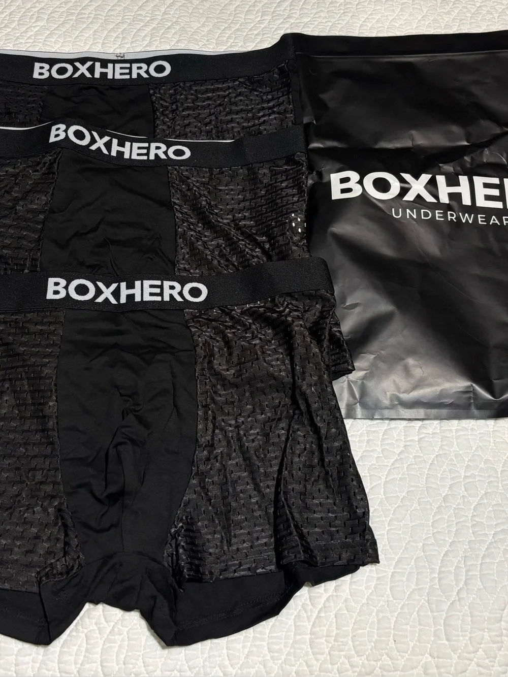 NWT BOXHERO 3 pairs Bamboo Mesh Boxers UNDERWEAR Medium M